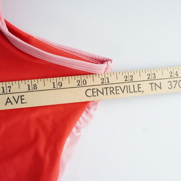 Lands End Womens One Piece Swimsuit Colorblock Coral Pink XX Large NWT - Picture 7 of 9